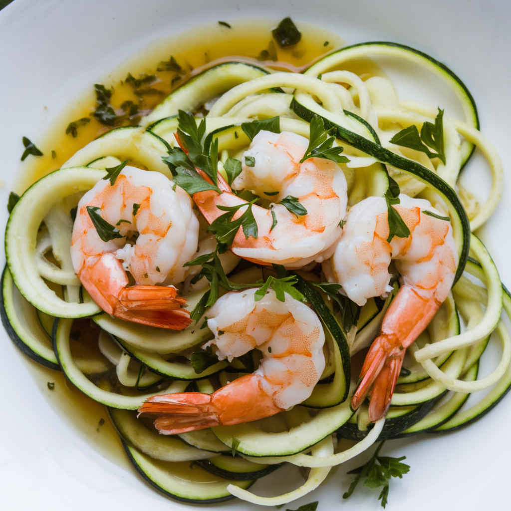 Lemon Garlic Shrimp with Zoodles